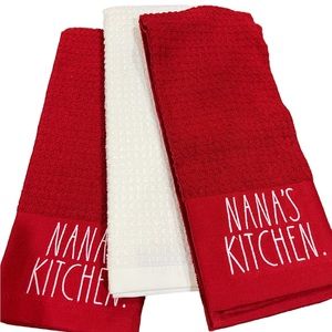 Rae Dunn “Nana’s Kitchen” Hand Towels | Red White Farmhouse Kitchen
